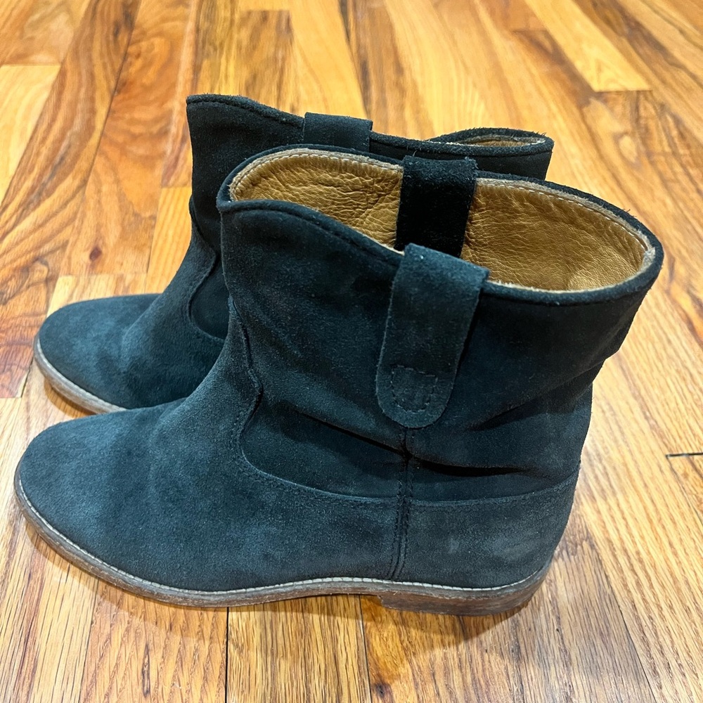 Women Isabel Marant Crisi hidden wedge ankle boot faded blacksuede,Size 37 Flaws - Picture 10 of 11